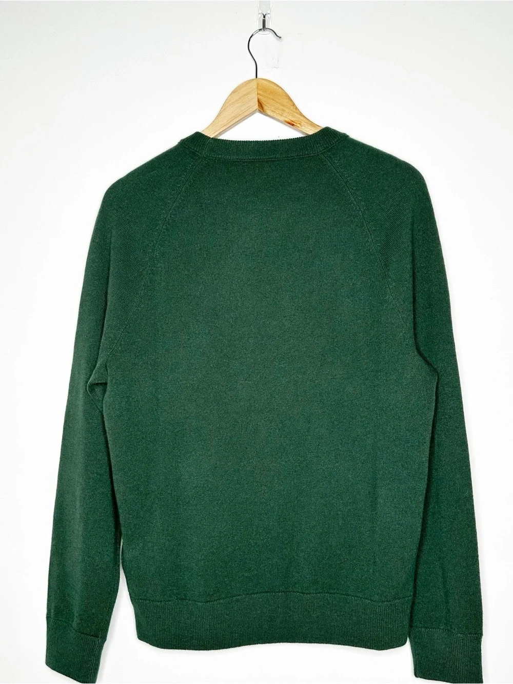 J.CREW Green 100% Cashmere Crewneck Sweater Size Small Raglan Sleeve